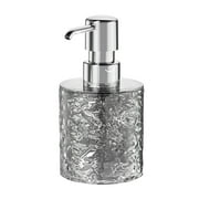 Ikohbadg Soap Dispenser with Stainless Steel Pump, Clear Crystal Design, Vintage and Elegant, Refillable Liquid Hand Soap Dish Soap Dispensers for Bathroom Counter, Kitchen Sink, Gray